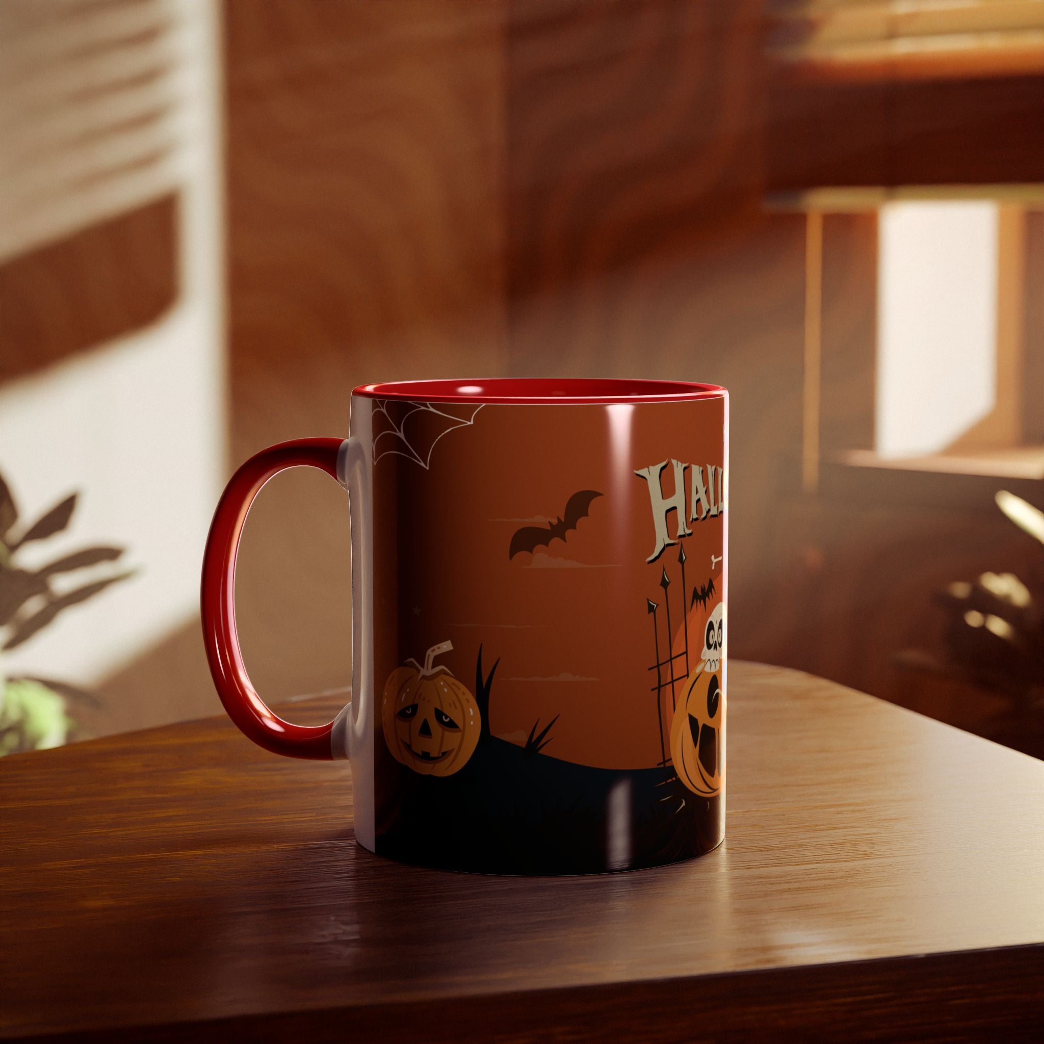 Happy Halloween with Pumpkin | Two-Tone Coffee Mugs